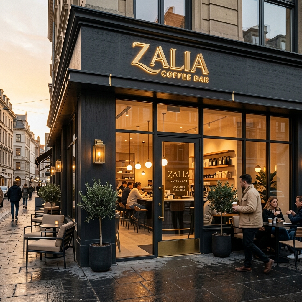 Zalia Coffee Bar storefront and main entrance